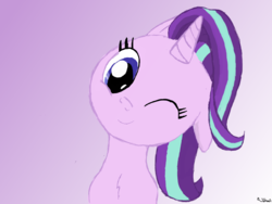 Size: 1000x750 | Tagged: safe, artist:jetronic, starlight glimmer, pony, unicorn, g4, female, gradient background, looking at you, mare, smiling, solo