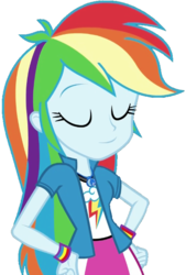 Size: 517x766 | Tagged: safe, artist:fella, edit, edited screencap, screencap, rainbow dash, equestria girls, equestria girls specials, g4, my little pony equestria girls: movie magic, background removed, eyes closed, female, geode of super speed, hand on hip, magical geodes, not a vector, simple background, solo, transparent background, wristband