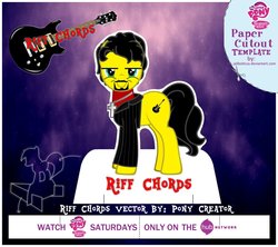 Size: 949x842 | Tagged: safe, artist:grapefruitface1, oc, oc only, oc:riff chords, earth pony, pony, bad guitar anatomy, craft, electric guitar, guitar, male, musical instrument, papercraft, ponified, show accurate, solo, space background, stallion, standee, steve lukather, toto (band)