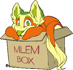Size: 1541x1468 | Tagged: safe, artist:kez, oc, oc only, oc:non toxic, monster pony, original species, pony, tatzlpony, :p, animated, blinking, box, cardboard box, cute, ear fluff, fangs, fluffy, leaning, looking at you, male, mlem, open mouth, pony in a box, silly, simple background, smiling, solo, tentacle tongue, tentacles, tongue out, transparent background