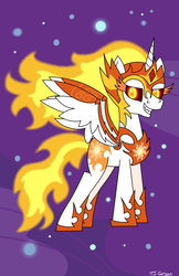 Size: 3300x5100 | Tagged: safe, artist:toonboy92484, daybreaker, alicorn, pony, g4, armor, female, grin, smiling, solo