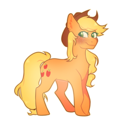 Size: 1024x1024 | Tagged: safe, artist:snowolive, applejack, earth pony, pony, g4, blushing, female, simple background, solo, transparent background