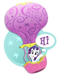 Size: 526x660 | Tagged: safe, rarity, pony, unicorn, g4, female, greeting, hi, hot air balloon, mare, simple background, solo, sticker, twinkling balloon, white background