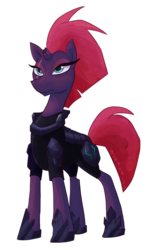 Size: 1000x1555 | Tagged: safe, artist:gintoki23, tempest shadow, pony, unicorn, g4, my little pony: the movie, armor, broken horn, eye scar, female, horn, lidded eyes, mare, scar, simple background, solo, transparent background