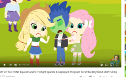 Size: 885x540 | Tagged: safe, applejack, flash sentry, fluttershy, rarity, twilight sparkle, human, equestria girls, g4, green face, sick, toy channel animations, weird youtube kids video, wtf, youtube