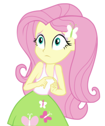 Size: 535x646 | Tagged: safe, artist:rare-fashions15, fluttershy, equestria girls, g4, clothes, female, scared, simple background, skirt, solo, tank top, transparent background, vector