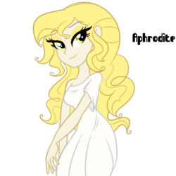 Size: 700x700 | Tagged: dead source, safe, artist:wubcakeva, equestria girls, g4, aphrodite, clothes, dress, equestria girls-ified, female, greek mythology, lidded eyes, smiling, solo