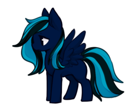 Size: 500x422 | Tagged: safe, artist:carringe, oc, oc only, oc:midnight mist, pegasus, pony, feather, female, solo, wings