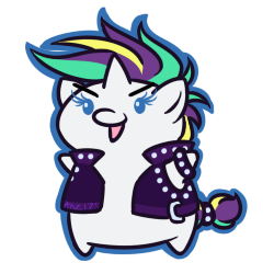Size: 250x250 | Tagged: safe, artist:anzicorn, rarity, pony, unicorn, g4, it isn't the mane thing about you, alternate hairstyle, animated, chibi, cute, female, frame by frame, mare, punk, raribetes, raripunk, simple background, smiling, solo, squigglevision, transparent background