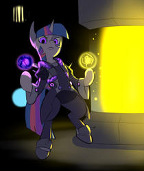 Size: 915x1091 | Tagged: safe, artist:metal-kitty, twilight sparkle, cyborg, pony, g4, clothes, crossover, female, looking at you, mad scientist, moira, moira o'deorain, overwatch, solo, that was fast