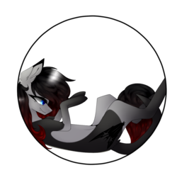 Size: 1013x1000 | Tagged: safe, artist:hyshyy, oc, oc only, oc:raven, earth pony, pony, female, mare, on back, simple background, solo, transparent background