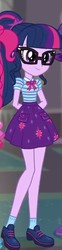 Size: 163x658 | Tagged: safe, screencap, sci-twi, twilight sparkle, equestria girls, g4, my little pony equestria girls: better together, school of rock, arm behind back, clothes, cropped, female, glasses, ponytail, shoes, skirt, smiling, socks, solo