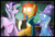 Size: 3100x2100 | Tagged: safe, artist:diego-spike, starlight glimmer, sunburst, trixie, pony, unicorn, g4, book, glasses, high res, pince-nez, round glasses, scary shiny glasses