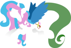 Size: 2575x1752 | Tagged: safe, artist:anonymousnekodos, oc, oc only, oc:cosmic, alicorn, pony, colored wings, female, lineless, mare, minimalist, modern art, simple background, solo, transparent background