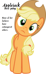 Size: 900x1420 | Tagged: safe, applejack, earth pony, pony, g4, best pony, female, op is wrong, simple background, solo, white background