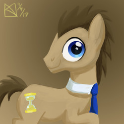 Size: 1500x1500 | Tagged: safe, artist:kelseyleah, doctor whooves, time turner, earth pony, pony, g4, male, solo