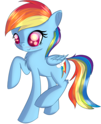 Size: 593x723 | Tagged: safe, artist:brok-enwings, rainbow dash, g4, backwards cutie mark, blushing, chest fluff, female, simple background, solo, transparent background