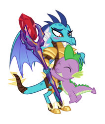 Size: 9395x11077 | Tagged: safe, artist:deyrasd, princess ember, spike, dragon, g4, absurd resolution, blushing, female, hug, male, ship:emberspike, shipping, simple background, straight, transparent background, vector