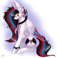 Size: 3908x4000 | Tagged: safe, artist:cat-chai, oc, oc only, oc:huirou lazuli, pegasus, pony, female, high res, mare, sitting, solo