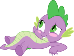 Size: 3000x2284 | Tagged: safe, artist:demigod-spike, spike, dragon, g4, spike at your service, baby, baby dragon, blush sticker, blushing, cute, green eyes, high res, male, on back, simple background, solo, spikabetes, transparent background, vector