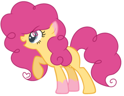 Size: 1580x1224 | Tagged: safe, artist:cutiesparkle, oc, oc only, oc:cherry changa, earth pony, pony, female, mare, offspring, parent:cheese sandwich, parent:pinkie pie, parents:cheesepie, raised hoof, simple background, solo, transparent background