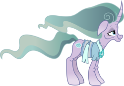 Size: 9186x6400 | Tagged: safe, artist:parclytaxel, mistmane, pony, unicorn, campfire tales, g4, .svg available, absurd resolution, clothes, curved horn, ethereal mane, female, horn, mare, old, simple background, solo, transparent background, vector
