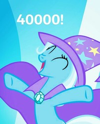 Size: 570x703 | Tagged: safe, trixie, g4, 40000, happy, milestone