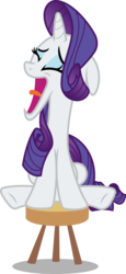 Size: 3460x7522 | Tagged: safe, artist:fruft, rarity, pony, unicorn, g4, swarm of the century, absurd resolution, female, mare, screaming, simple background, sitting, solo, stool, transparent background, vector