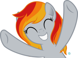 Size: 1024x766 | Tagged: safe, artist:arifproject, oc, oc only, oc:tridashie, cute, eyes closed, grin, raised hoof, simple background, smiling, solo, transparent background, vector