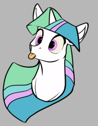 Size: 2467x3169 | Tagged: safe, artist:greyscaleart, princess celestia, twilight sparkle, pony, g4, :p, bust, female, high res, mare, palette swap, portrait, recolor, silly, silly pony, simple background, solo, tongue out