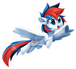 Size: 1600x1454 | Tagged: safe, artist:centchi, oc, oc only, oc:retro city, pegasus, pony, female, flying, mare, simple background, solo, transparent background, watermark