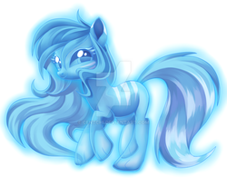 Size: 1024x802 | Tagged: safe, artist:centchi, oc, oc only, oc:aethereal glow, ghost, pony, female, mare, paws, simple background, solo, watermark, white background