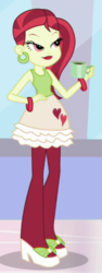 Size: 210x559 | Tagged: safe, screencap, rose heart, a fine line, equestria girls, equestria girls series, g4, coffee, cropped, female, hand on hip, pantshoes, solo
