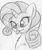 Size: 540x642 | Tagged: safe, artist:zemer, rarity, g4, creamy creamy frosting, cute, food, frosting, monochrome, raribetes, tongue out