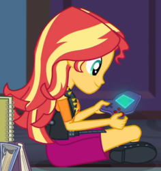 Size: 538x569 | Tagged: safe, screencap, sunset shimmer, equestria girls, g4, my little pony equestria girls: better together, the finals countdown, cropped, female, gamer sunset, solo, video game