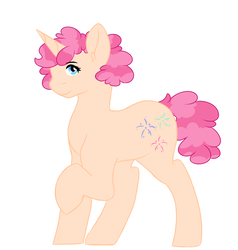 Size: 2000x2100 | Tagged: safe, artist:mah521, oc, oc only, oc:cotton candy, pony, unicorn, female, filly, high res, offspring, parent:cheese sandwich, parent:pinkie pie, parents:cheesepie, simple background, solo, white background