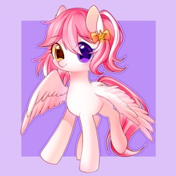 Size: 2000x2000 | Tagged: safe, artist:leafywind, oc, oc only, oc:custard, pegasus, pony, abstract background, female, heterochromia, high res, mare, solo