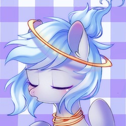 Size: 1000x1000 | Tagged: safe, artist:leafywind, oc, oc only, oc:halycon drop, pony, eyes closed, female, mare, solo