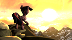 Size: 3840x2160 | Tagged: safe, artist:whiteskyline, twilight sparkle, alicorn, pony, g4, 3d, high res, mountain, scenery, source filmmaker, twilight sparkle (alicorn)