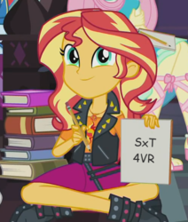 Size: 500x590 | Tagged: safe, edit, edited screencap, screencap, fluttershy, rainbow dash, sunset shimmer, equestria girls, equestria girls series, g4, the finals countdown, cropped, cute, implied lesbian, implied shipping, implied sunsetsparkle, shimmerbetes, solo focus