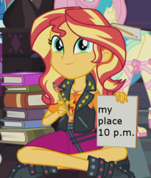 Size: 500x590 | Tagged: safe, edit, edited screencap, screencap, fluttershy, rainbow dash, sunset shimmer, equestria girls, equestria girls series, g4, the finals countdown, bronybait, cropped, cute, image macro, meme, shimmerbetes, solo focus
