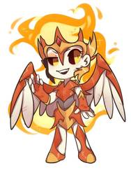 Size: 720x960 | Tagged: dead source, safe, artist:snowillusory, daybreaker, human, g4, armor, chibi, female, humanized, simple background, solo, white background, winged humanization, wings