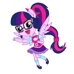 Size: 1500x1500 | Tagged: safe, artist:chautung, sci-twi, twilight sparkle, equestria girls, g4, chibi, clothes, cute, dress, female, glasses, sci-twilicorn, simple background, solo, transparent background