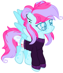 Size: 1024x1172 | Tagged: safe, artist:bezziie, oc, oc only, oc:strawberry pie, pegasus, pony, clothes, female, mare, simple background, solo, sweater, transparent background