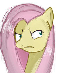 Size: 830x963 | Tagged: safe, artist:vannamelon, fluttershy, g4, angry, bust, female, frown, portrait, simple background, solo, white background