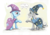 Size: 1754x1240 | Tagged: safe, artist:frenkieart, star swirl the bearded, trixie, pony, unicorn, g4, cape, clothes, duo, female, hat, hilarious in hindsight, male, mare, stallion, trixie's cape, trixie's hat, wizard hat