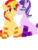 Size: 768x1024 | Tagged: safe, artist:artisticfangirl17, starlight glimmer, sunset shimmer, pony, unicorn, g4, blushing, chest fluff, clothes, cute, duo, eyes closed, female, glimmerbetes, lesbian, mare, shimmerbetes, ship:shimmerglimmer, shipping, simple background, socks, striped socks, transparent background