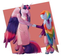 Size: 1024x942 | Tagged: safe, artist:coulorstrike, rainbow dash, twilight sparkle, alicorn, anthro, g4, female, lesbian, ship:twidash, shipping, twilight sparkle (alicorn)