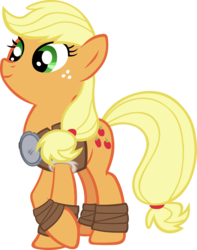 Size: 4375x5566 | Tagged: safe, artist:ironm17, applejack, earth pony, pony, g4, absurd resolution, clothes, female, implied rockhoof, mare, simple background, smiling, solo, transparent background, vector