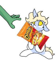 Size: 502x536 | Tagged: safe, artist:nootaz, oc, oc only, oc:nootaz, hand, simple background, spicy cheetos, teary eyes, transparent background